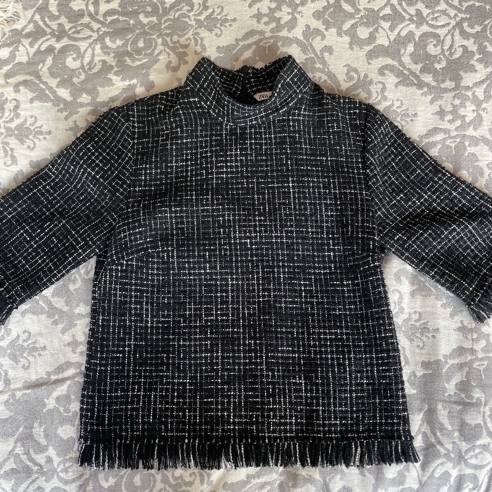 Zara Patten Top with Collar